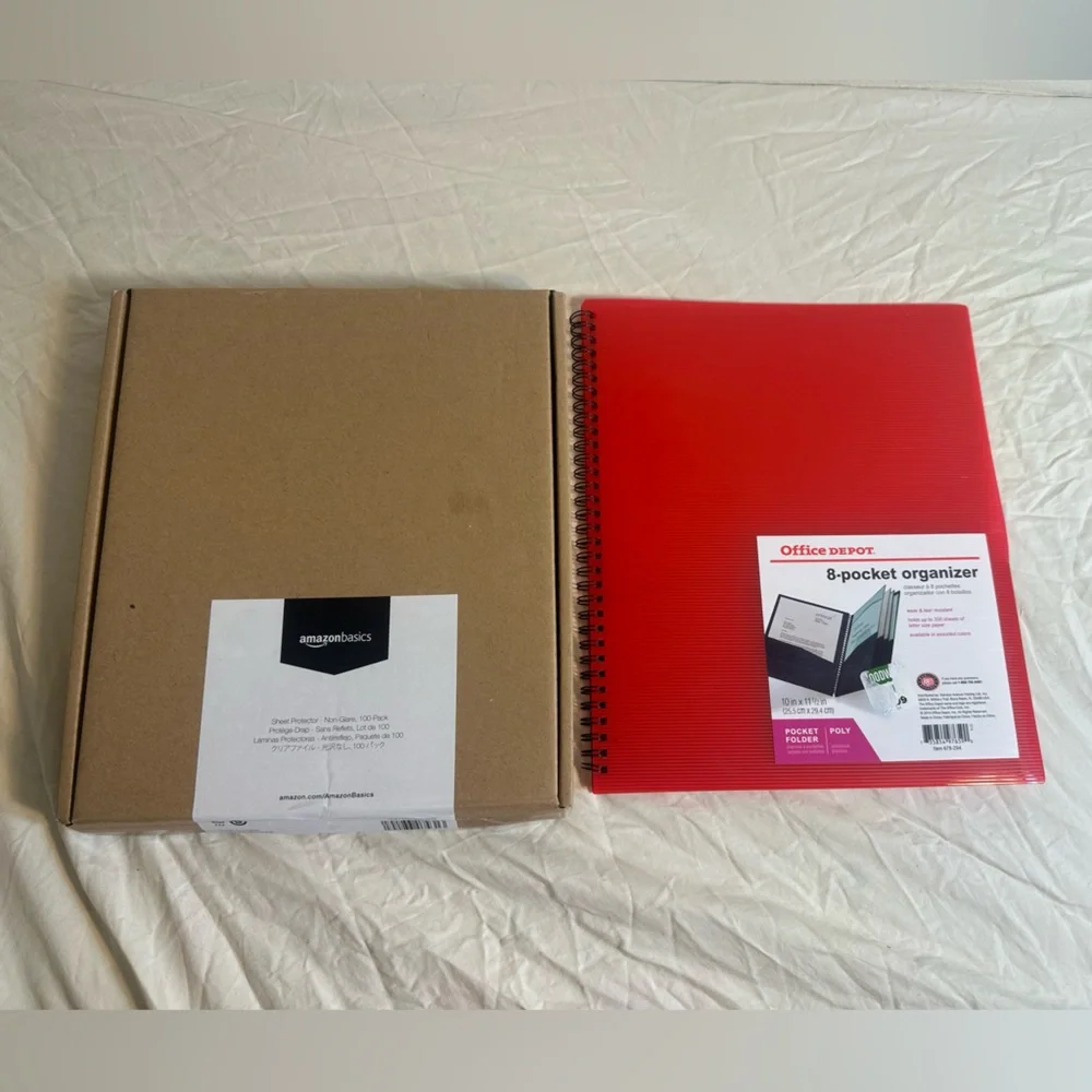Like New Office Bundle 8 Pocket Organizer and Sheet Protector